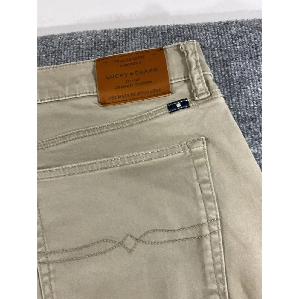Lucky Brand 121 Slim Pants 40x32 Khaki Beige Stretch Chinos Men's Slim Fit Casua